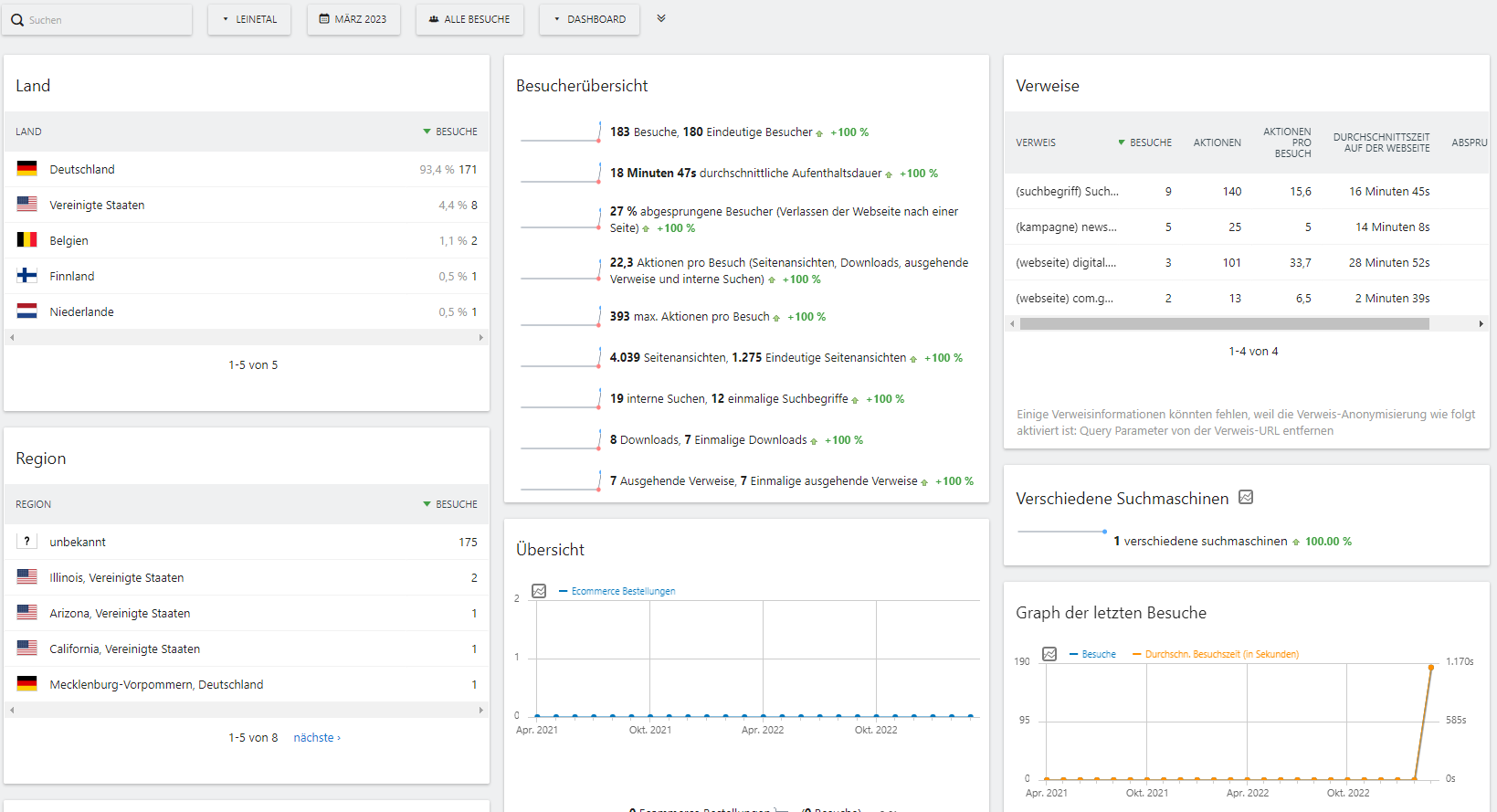 matomo Dashboard Leinetal